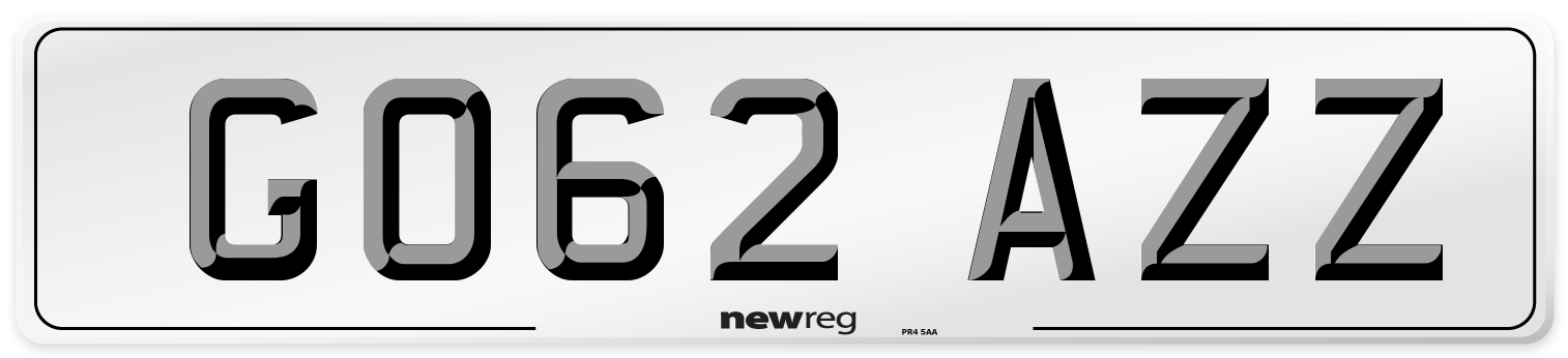 GO62 AZZ Number Plate from New Reg